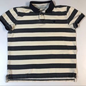 American Eagle navy/cream polo